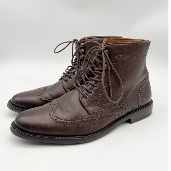 WVS Vegan Leather Lace Up Brown Boot. Size 42 - Picture 3 of 11